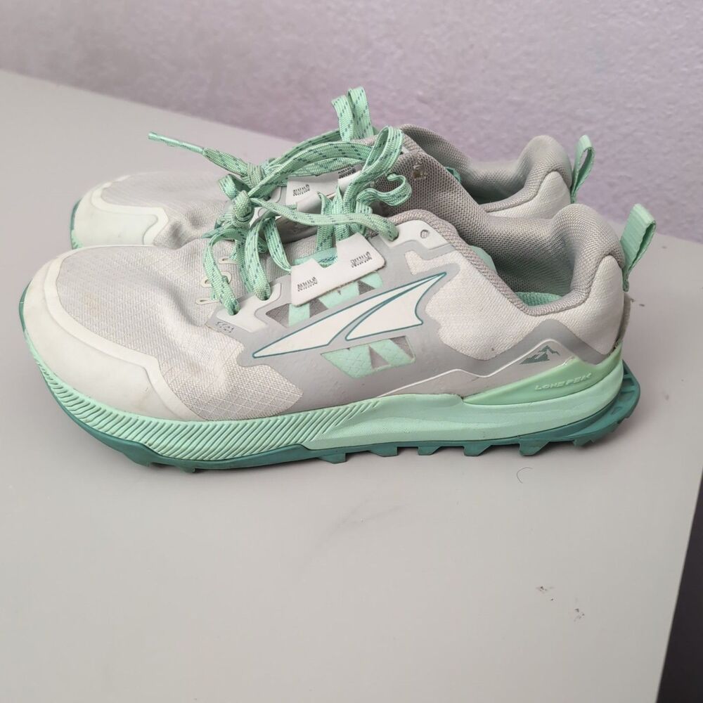 Altra Lone Peak 7 Trail Running Shoe Womens 6W Grey Teal Mesh  Low